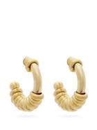 Matchesfashion.com Bottega Veneta - Beaded 18kt Gold-plated Silver Hoop Earrings - Womens - Yellow Gold