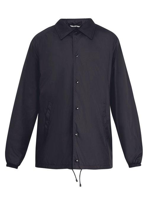 Matchesfashion.com Valentino - Logo Print Shell Jacket - Mens - Navy