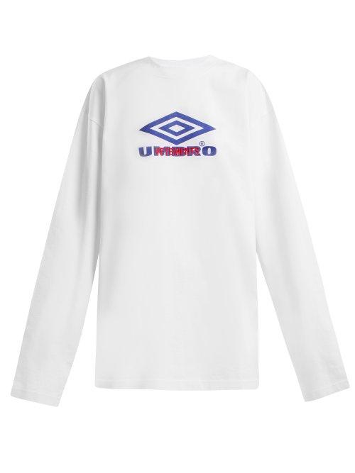 Matchesfashion.com Vetements - X Umbro Long Sleeved Cotton T Shirt - Womens - White