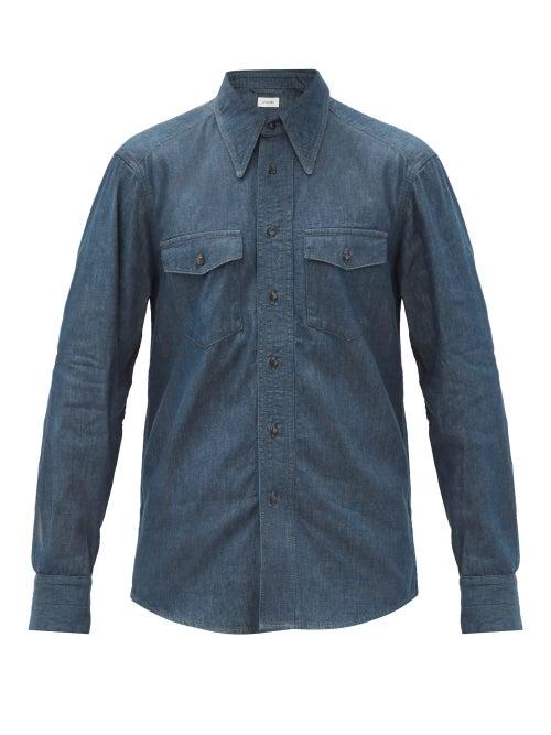 Matchesfashion.com Lemaire - Western Denim Shirt - Mens - Dark Blue
