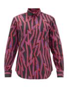 Matchesfashion.com Cobra S.c. - Bolt-print Cotton-poplin Shirt - Mens - Red
