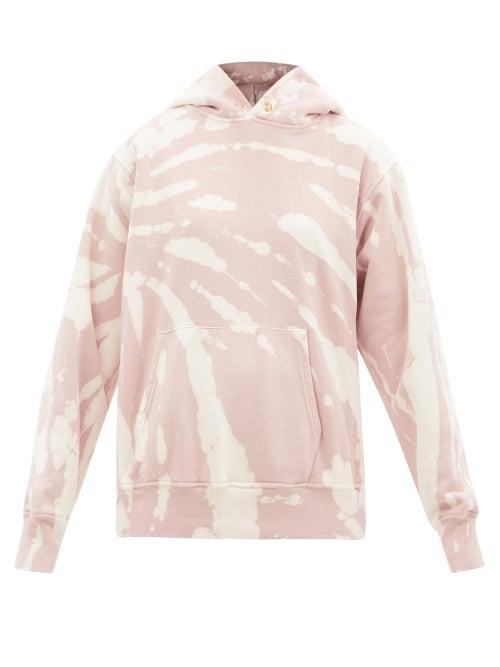Ladies Rtw Les Tien - Tie-dye Brushed-back Cotton Hooded Sweatshirt - Womens - Pink Multi