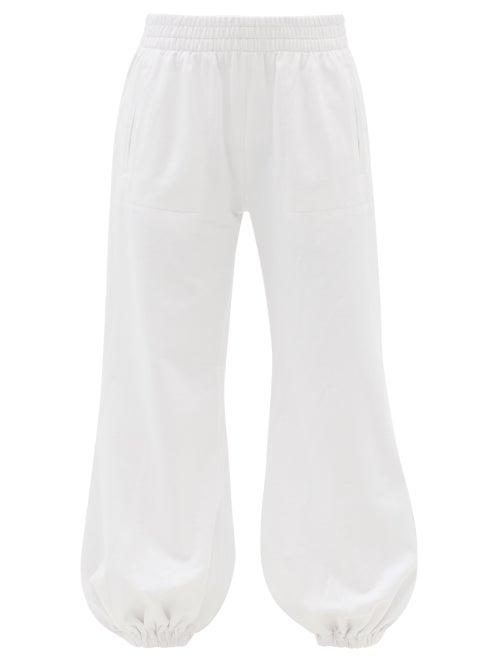 Norma Kamali - Boyfriend Cotton-blend Jersey Track Pants - Womens - White
