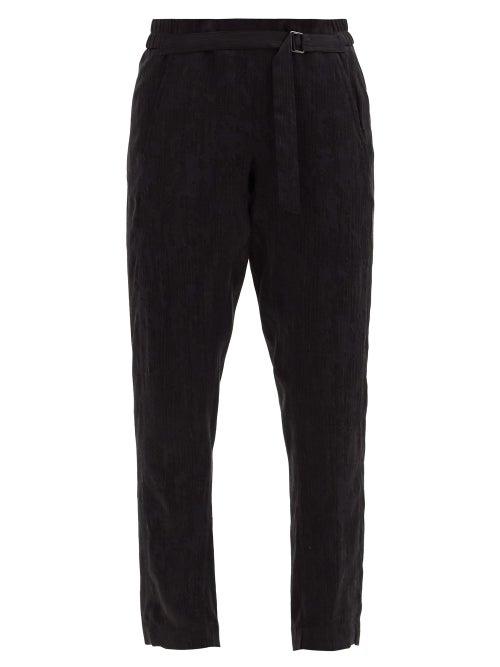 Matchesfashion.com Ann Demeulemeester - High-rise Crushed-velvet Cropped Trousers - Womens - Black
