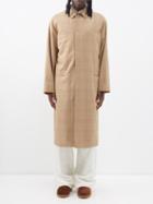 Lemaire - Raglan Checked Wool-seersucker Overcoat - Mens - Brown