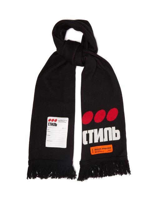 Matchesfashion.com Heron Preston - Jacquard Scarf - Mens - Black