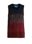 Matchesfashion.com M.i.h Jeans - Clara Pointelle And Cable Knit Vest - Womens - Burgundy Multi