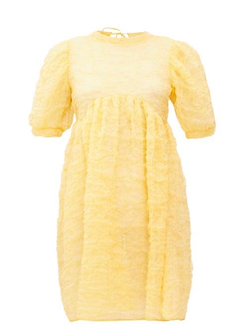 Matchesfashion.com Cecilie Bahnsen - Kane Cloud Crinkle-organza Dress - Womens - Yellow