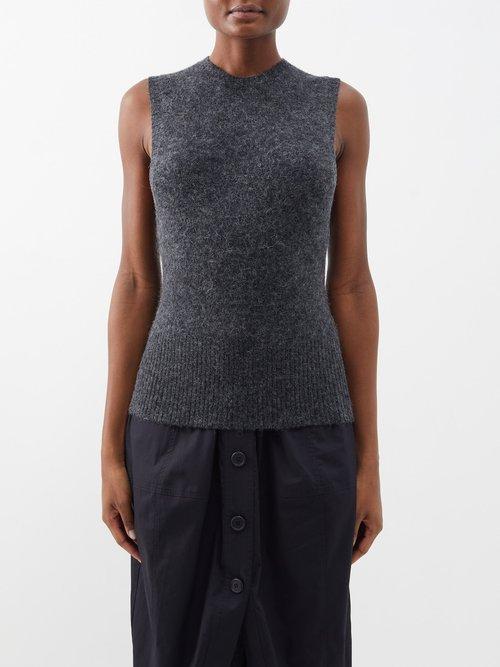 Lee Mathews - Sawyer High-neck Alpaca-blend Vest - Womens - Charcoal