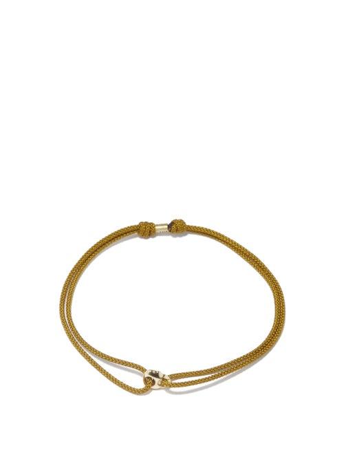Luis Morais - Skull 14kt Gold & Cord Bracelet - Mens - Brown