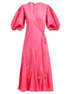 Matchesfashion.com Rhode - Fiona Cotton Wrap Dress - Womens - Pink
