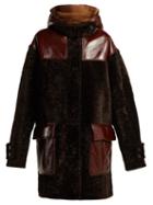 Matchesfashion.com Marni - Oversized Hooded Shearling Coat - Womens - Burgundy Multi