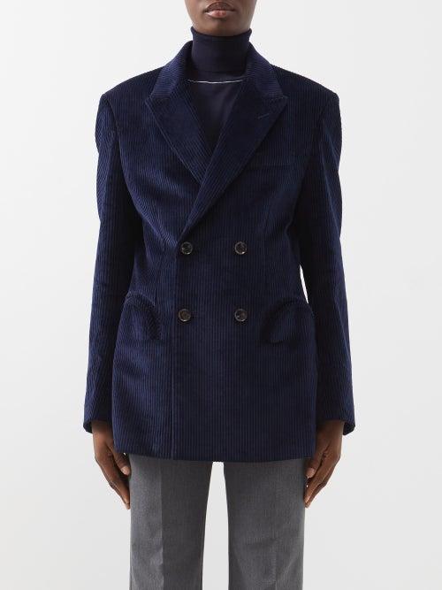 Blaz Milano - Daybreak Cotton-corduroy Blazer - Womens - Dark Navy