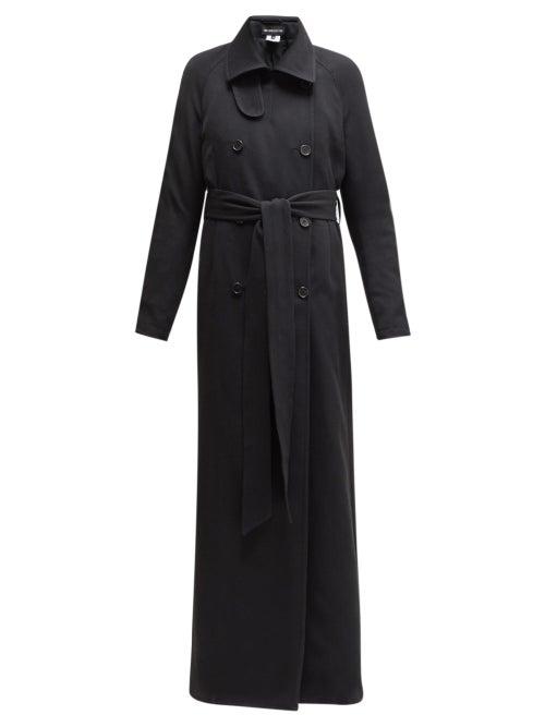 Matchesfashion.com Ann Demeulemeester - Longline Twill Trench Coat - Womens - Black