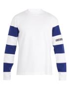 Calvin Klein 205w39nyc Bi-colour Striped-sleeve Cotton-jersey Sweatshirt