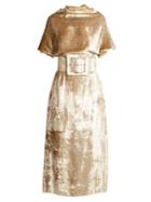 Maison Margiela Belted High-neck Velvet Dress