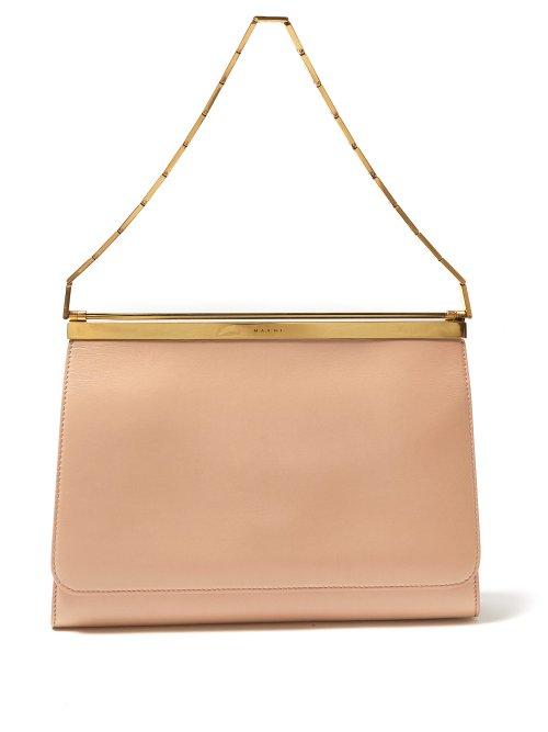 Matchesfashion.com Marni - Cache Chain Handle Leather Bag - Womens - Tan Multi