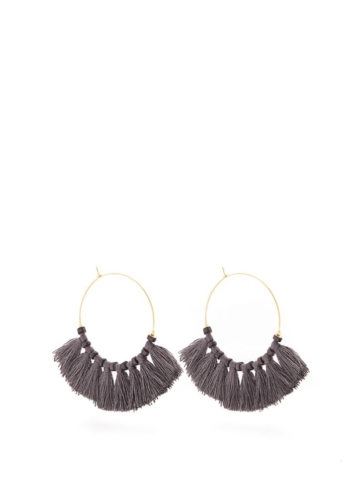Elise Tsikis Eren Stone And Tassel-embellished Hoop Earrings
