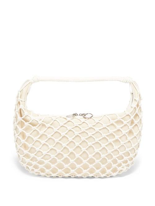 Matchesfashion.com Staud - Luna Crocheted Faux-leather Shoulder Bag - Womens - White
