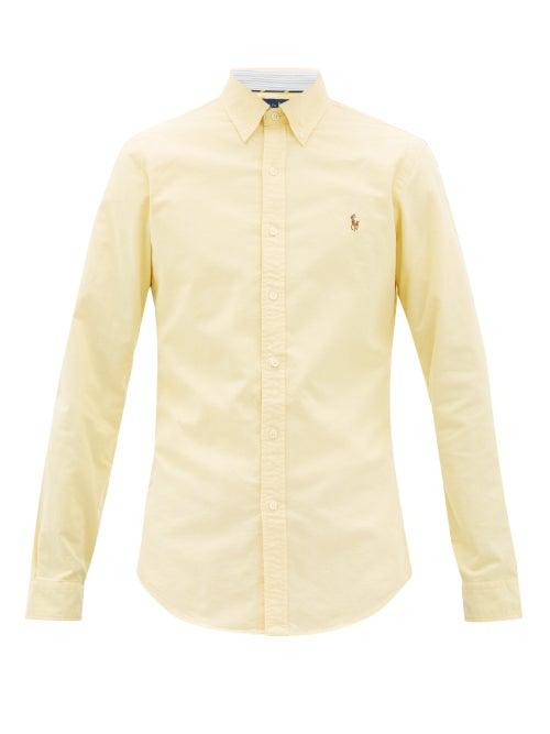 Matchesfashion.com Polo Ralph Lauren - Slim-fit Cotton Oxford Shirt - Mens - Yellow