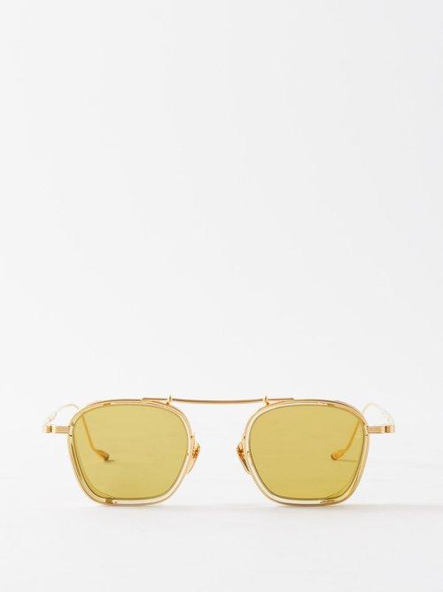 Jacques Marie Mage - Baudelaire 2 D-frame Metal Sunglasses - Mens - Gold Multi