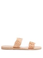 Ancient Greek Sandals - Melia Woven-leather Slides - Womens - Light Brown
