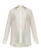 Matchesfashion.com The Row - Carla Long Sleeved Chiffon Shirt - Womens - Ivory