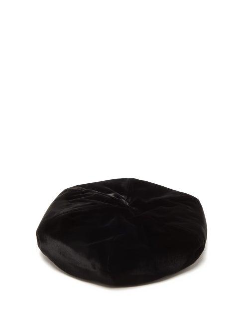 Matchesfashion.com Saint Laurent - Velvet Beret - Womens - Black