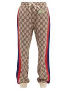 Matchesfashion.com Gucci - Gg Print Web Stripe Track Pants - Womens - Brown Multi