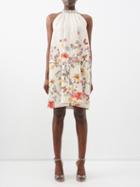 Mary Katrantzou - Crystal-trim Floral-print Silk-georgette Dress - Womens - Multi