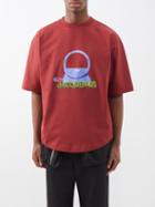 Jacquemus - Sac Rond Printed Cotton-jersey T-shirt - Mens - Dark Red