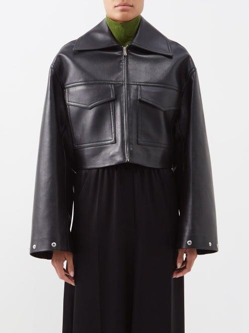 Nanushka - Sapir Cropped Recycled-leather Jacket - Womens - Black