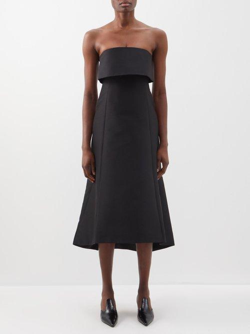 Toteme - Bandeau Cotton-blend Midi Dress - Womens - Black
