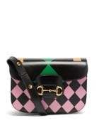 Gucci - 1955 Horsebit Checked Leather Shoulder Bag - Womens - Multi