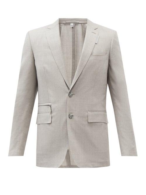 Burberry - Two-button Wool Suit Jacket - Mens - Grey