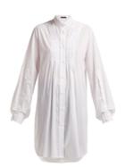Matchesfashion.com Ann Demeulemeester - Oversized Pleat Front Cotton Shirt - Womens - Ivory