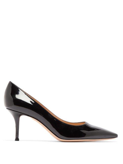 Matchesfashion.com Gianvito Rossi - Squared 70 Patent Leather Pumps - Womens - Black