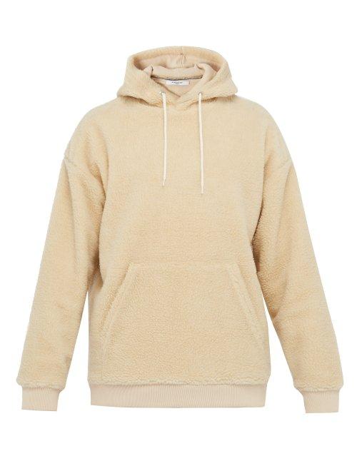 Matchesfashion.com Givenchy - Logo Embroidered Fleece Hooded Sweatshirt - Mens - Beige
