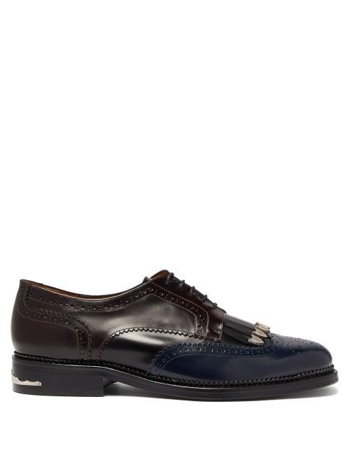 Matchesfashion.com Toga Virilis - Polido Fringed Leather Brogues - Mens - Blue