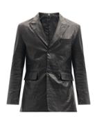 Matchesfashion.com Sunflower - Single-breasted Crocodile-effect Leather Jacket - Mens - Black