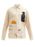 Matchesfashion.com Jacquemus - Henri Still Life-print Poplin Shirt - Mens - Beige