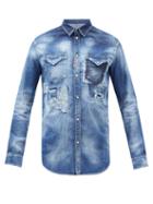 Dsquared2 - Dan Distressed Denim Shirt - Mens - Navy