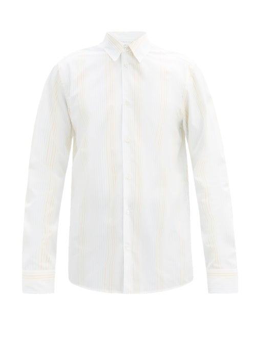 Matchesfashion.com Gabriela Hearst - Quevedo Striped Cotton-poplin Shirt - Mens - Light Blue