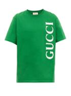 Matchesfashion.com Gucci - Vertical Logo Cotton T-shirt - Mens - Green