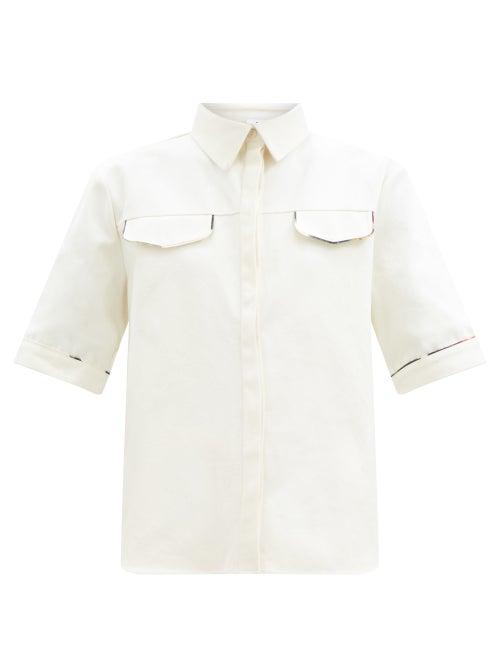 Matchesfashion.com Sir - Maurice Piped Cotton-canvas Shirt - Womens - Ivory