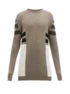 Matchesfashion.com Rick Owens - Striped Longline Wool Sweater - Mens - Grey Multi