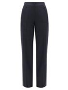 Matchesfashion.com Blaz Milano - Noa Checked Wool Straight-leg Trousers - Womens - Navy