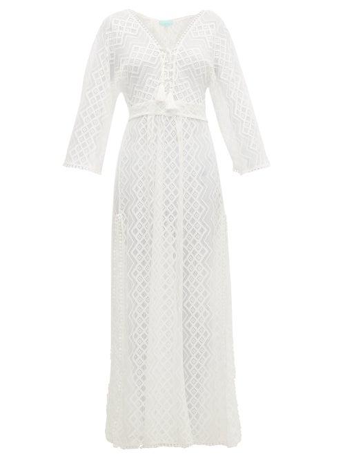 Matchesfashion.com Melissa Odabash - Nina Pompom-trim Lace Kaftan - Womens - White