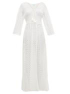 Matchesfashion.com Melissa Odabash - Nina Pompom-trim Lace Kaftan - Womens - White