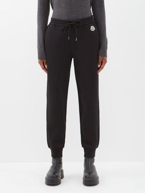 Moncler - Logo-patch Cotton-blend Track Pants - Womens - Black